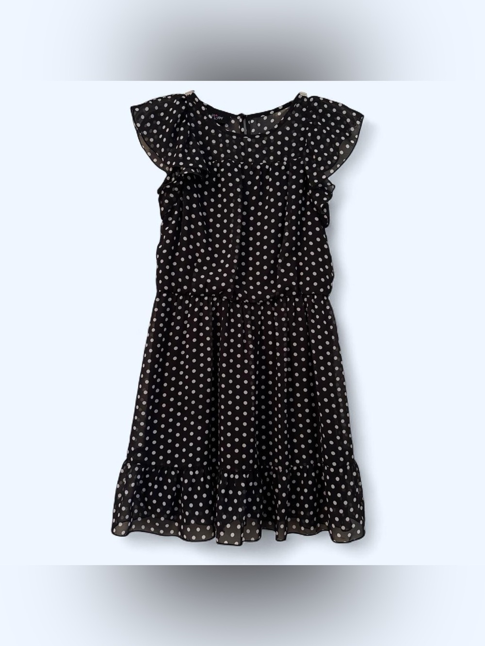i.n. girl Girls Black Polka Dot Ruffle Dress